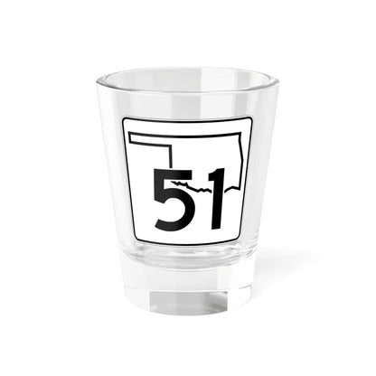 Oklahoma State Highway 51 (Oklahoma) (Road Sign) Shot Glass 1.5oz 1.5oz - Go Mug Yourself