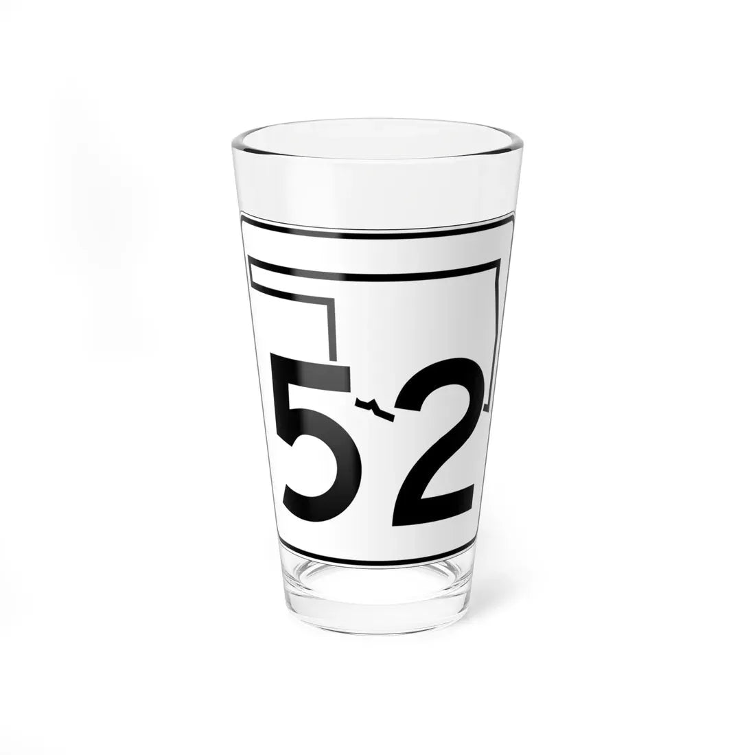 Oklahoma State Highway 52 (Oklahoma) (Road Sign) Pint Glass 16oz 16oz - Go Mug Yourself