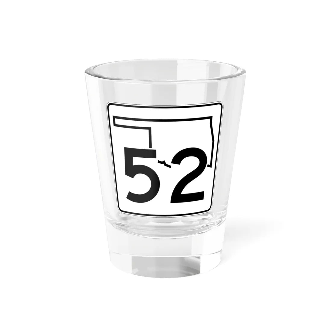 Oklahoma State Highway 52 (Oklahoma) (Road Sign) Shot Glass 1.5oz 1.5oz - Go Mug Yourself