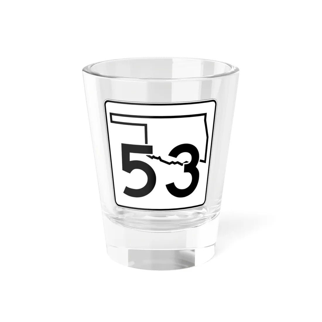 Oklahoma State Highway 53 (Oklahoma) (Road Sign) Shot Glass 1.5oz 1.5oz - Go Mug Yourself