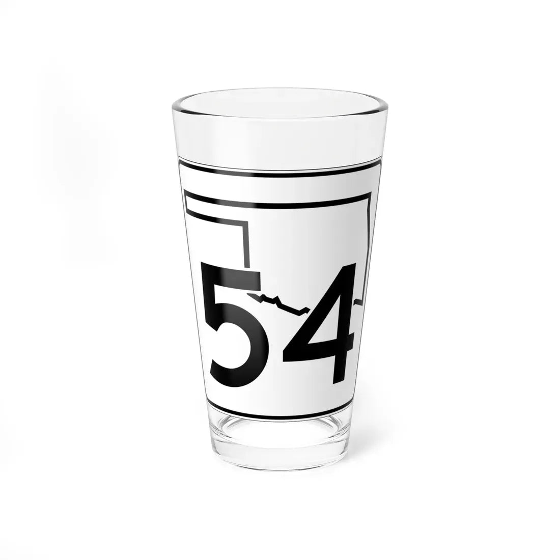 Oklahoma State Highway 54 (Oklahoma) (Road Sign) Pint Glass 16oz 16oz - Go Mug Yourself
