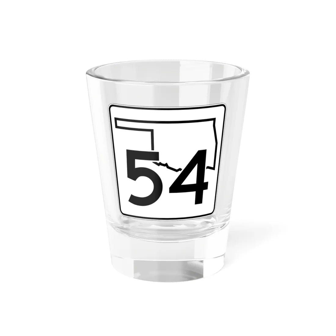 Oklahoma State Highway 54 (Oklahoma) (Road Sign) Shot Glass 1.5oz - Go Mug Yourself