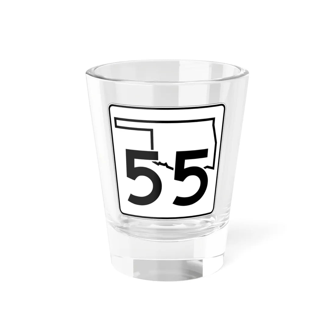 Oklahoma State Highway 55 (Oklahoma) (Road Sign) Shot Glass 1.5oz 1.5oz - Go Mug Yourself
