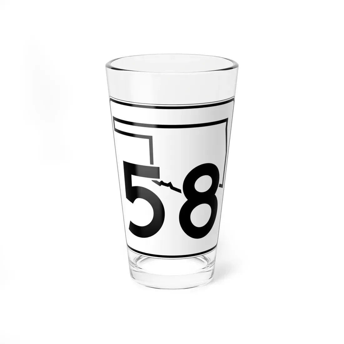 Oklahoma State Highway 58 (Oklahoma) (Road Sign) Pint Glass 16oz 16oz - Go Mug Yourself