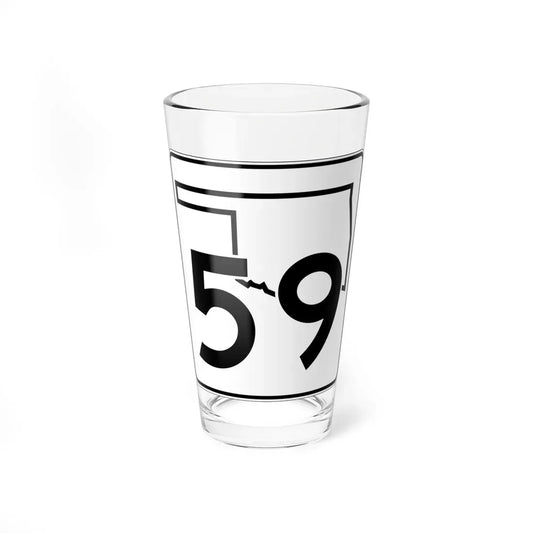 Oklahoma State Highway 59 (Oklahoma) (Road Sign) Pint Glass 16oz 16oz - Go Mug Yourself