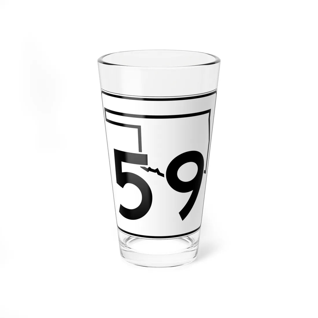 Oklahoma State Highway 59 (Oklahoma) (Road Sign) Pint Glss 16oz 16oz - Go Mug Yourself