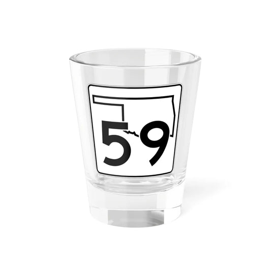 Oklahoma State Highway 59 (Oklahoma) (Road Sign) Shot Glass 1.5oz 1.5oz - Go Mug Yourself
