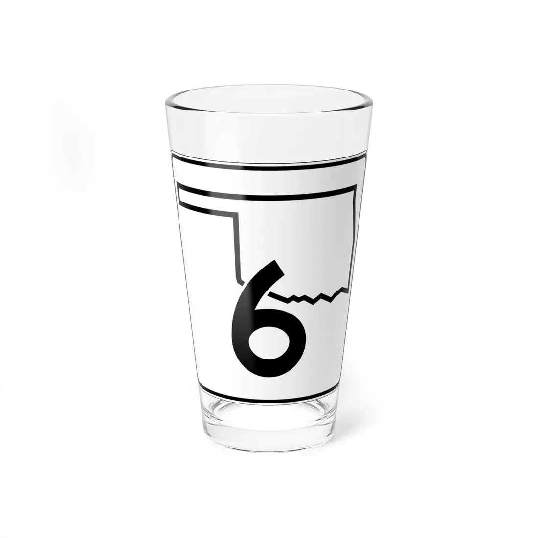 Oklahoma State Highway 6 (Oklahoma) (Road Sign) Pint Glass 16oz 16oz - Go Mug Yourself