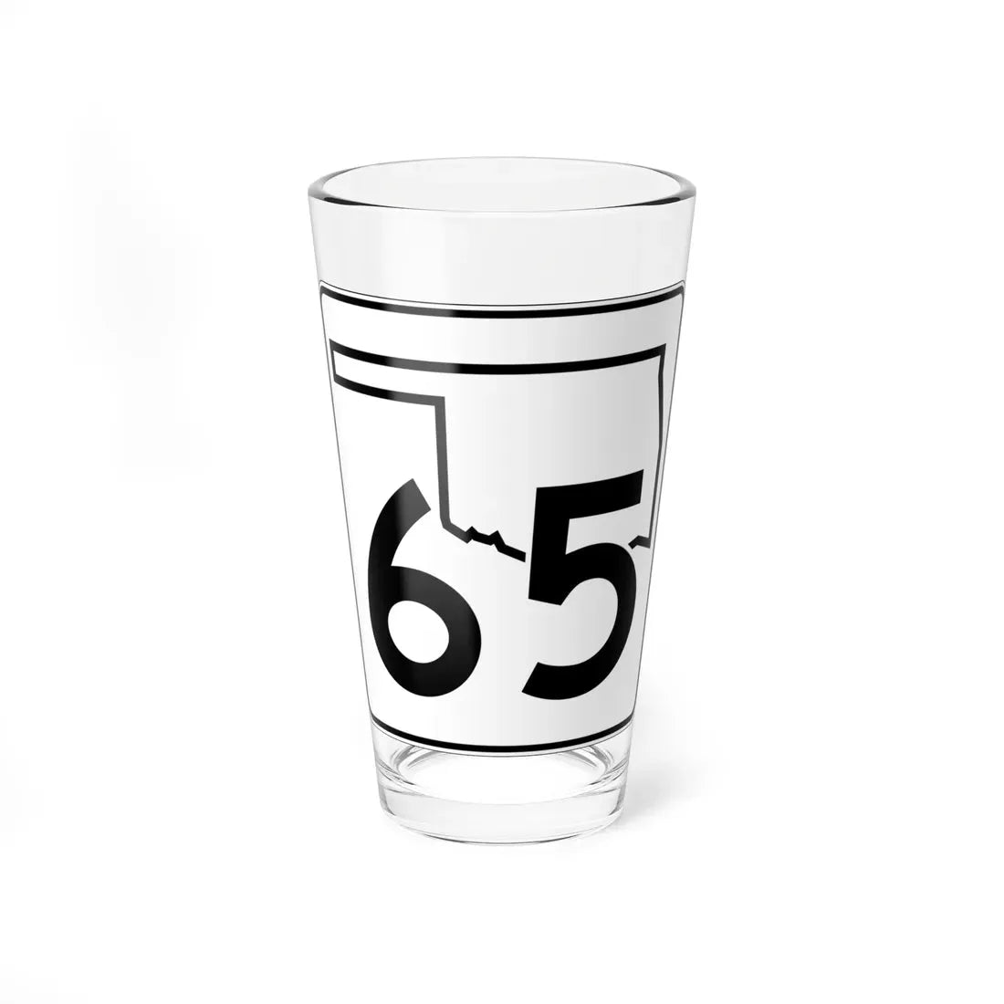 Oklahoma State Highway 65 (Oklahoma) (Road Sign) Pint Glass 16oz 16oz - Go Mug Yourself