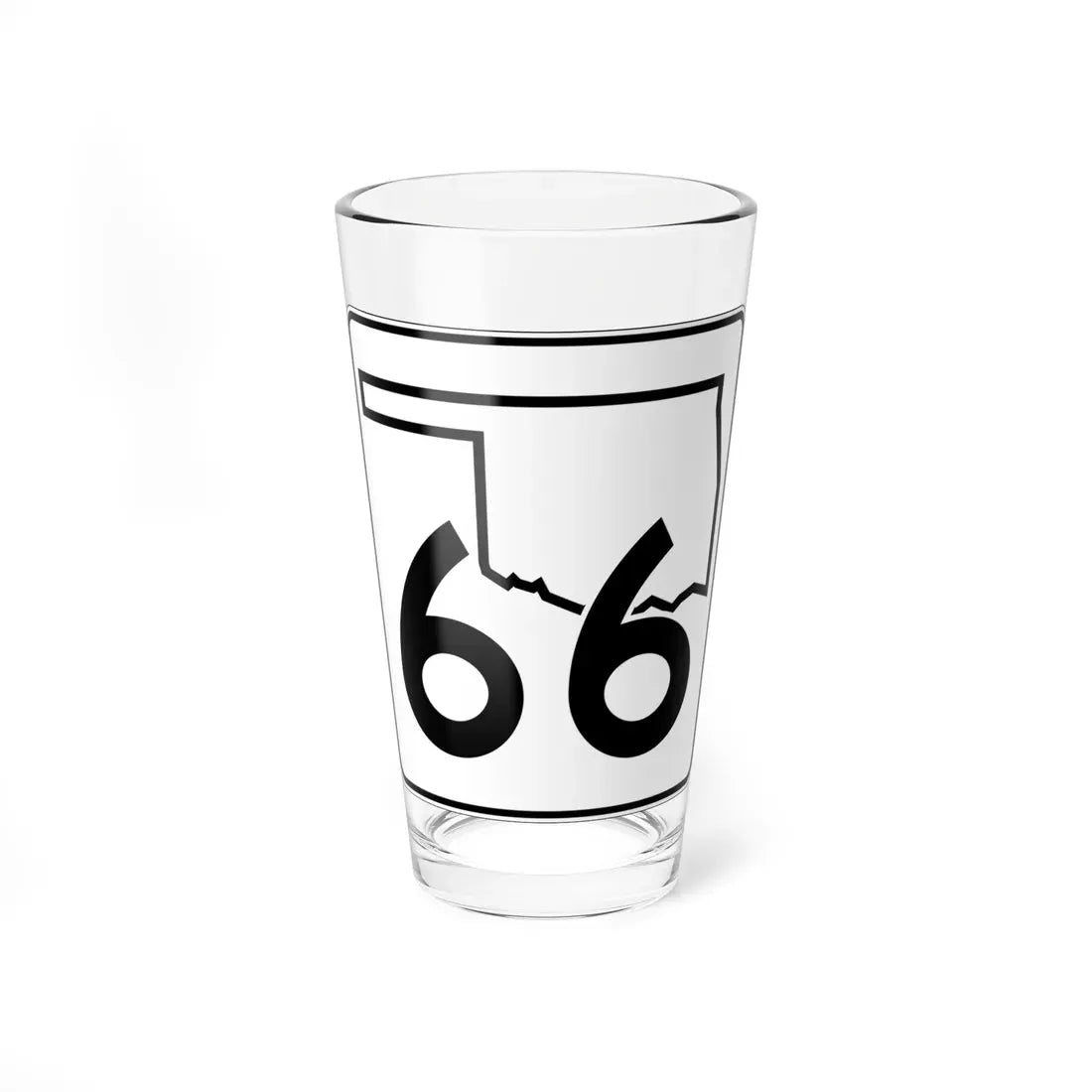 Oklahoma State Highway 66 (Oklahoma) (Road Sign) Pint Glass 16oz 16oz - Go Mug Yourself