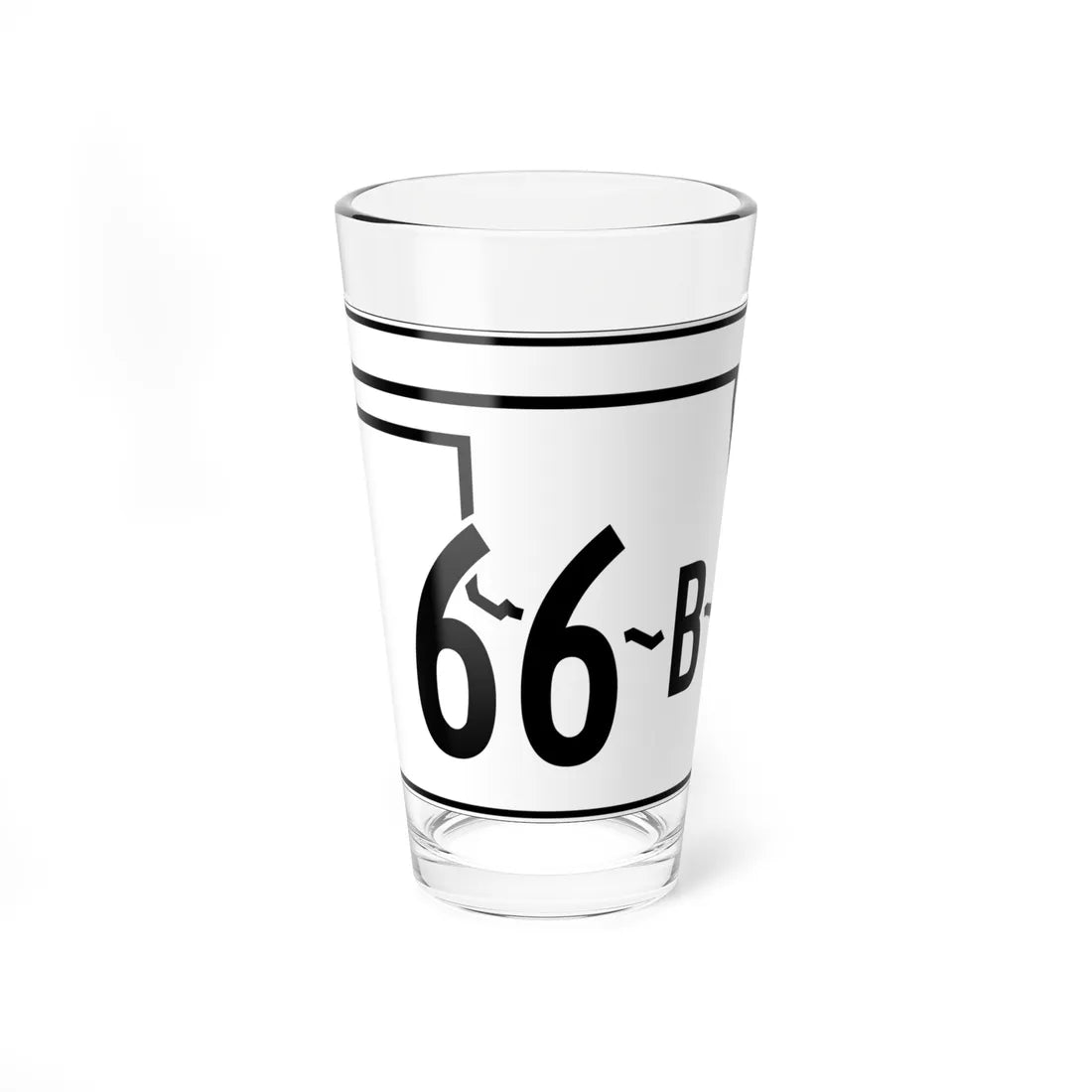 Oklahoma State Highway 66B (Oklahoma) (Road Sign) Pint Glss 16oz 16oz - Go Mug Yourself