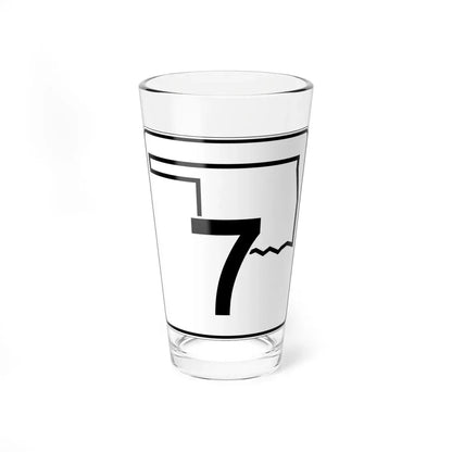 Oklahoma State Highway 7 (Oklahoma) (Road Sign) Pint Glass 16oz 16oz - Go Mug Yourself