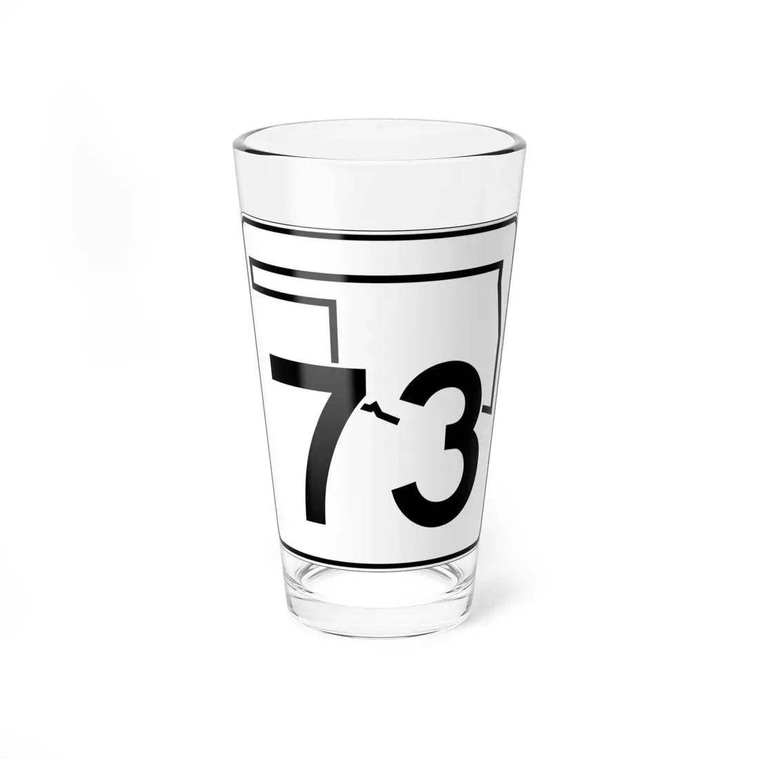 Oklahoma State Highway 73 (Oklahoma) (Road Sign) Pint Glass 16oz 16oz - Go Mug Yourself