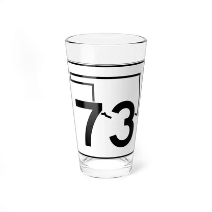 Oklahoma State Highway 73 (Oklahoma) (Road Sign) Pint Glass 16oz 16oz - Go Mug Yourself