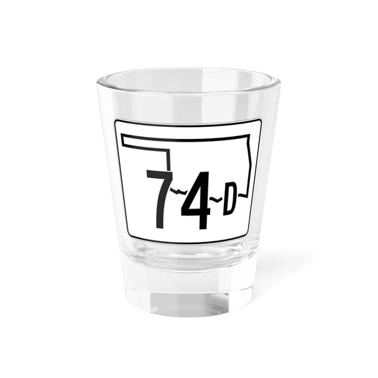 Oklahoma State Highway 74D (Oklahoma) (Road Sign) Shot Glass 1.5oz 1.5oz - Go Mug Yourself