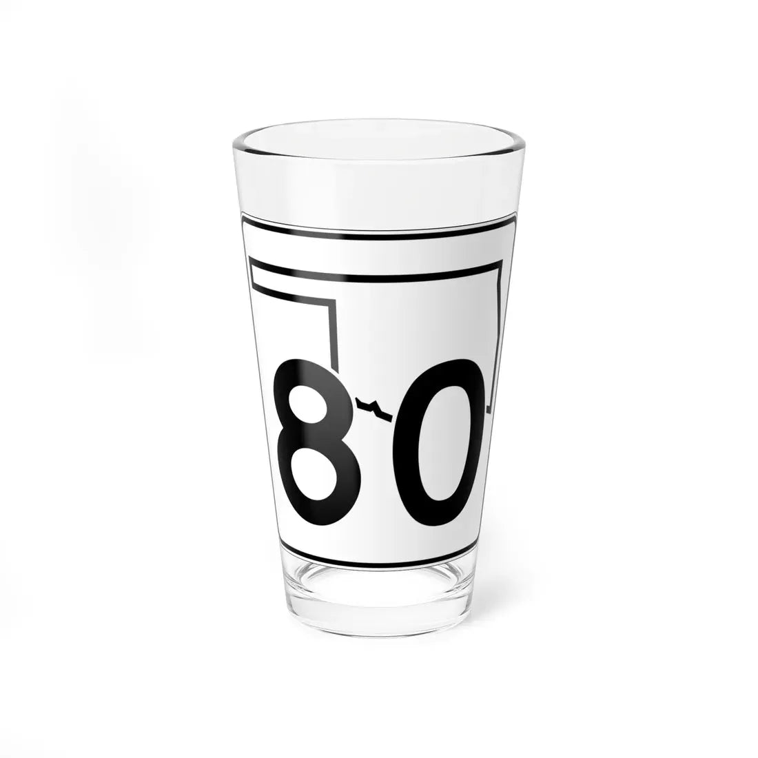 Oklahoma State Highway 80 (Oklahoma) (Road Sign) Pint Glass 16oz 16oz - Go Mug Yourself