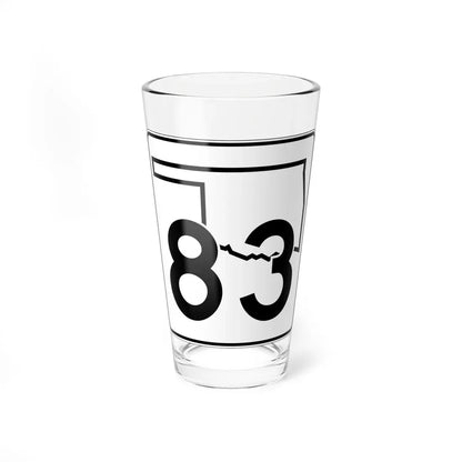 Oklahoma State Highway 83 (Oklahoma) (Road Sign) Pint Glass 16oz 16oz - Go Mug Yourself
