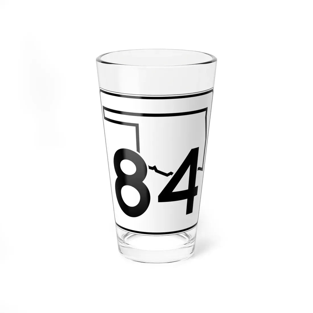 Oklahoma State Highway 84 (Oklahoma) (Road Sign) Pint Glass 16oz 16oz - Go Mug Yourself