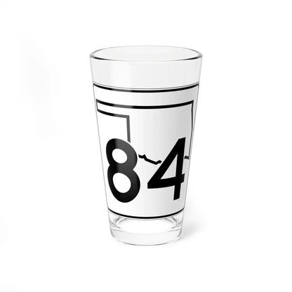 Oklahoma State Highway 84 (Oklahoma) (Road Sign) Pint Glass 16oz 16oz - Go Mug Yourself