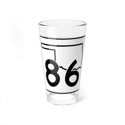 Oklahoma State Highway 86 (Oklahoma) (Road Sign) Pint Glass 16oz 16oz - Go Mug Yourself