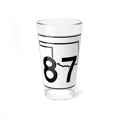 Oklahoma State Highway 87 (Oklahoma) (Road Sign) Pint Glass 16oz 16oz - Go Mug Yourself