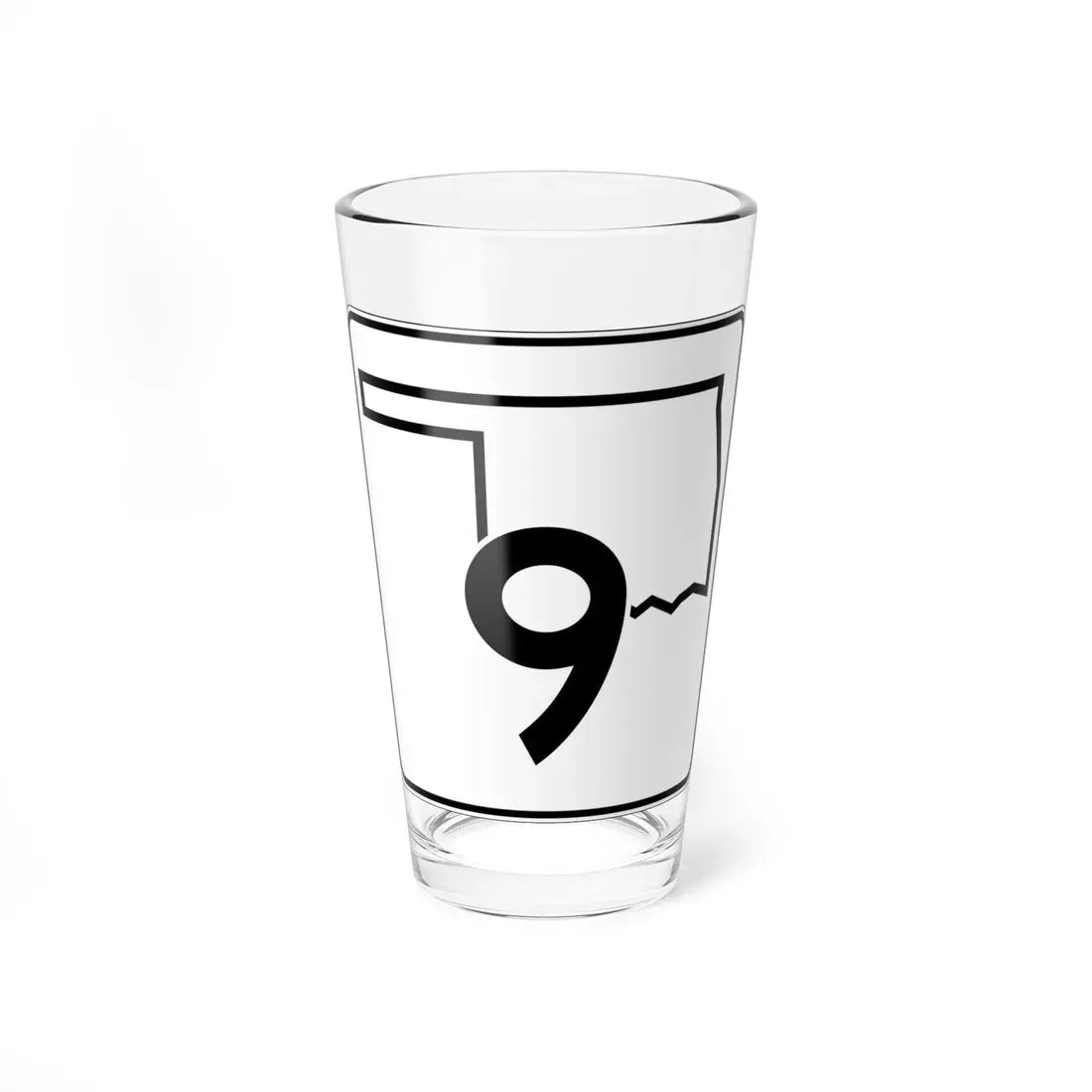 Oklahoma State Highway 9 (Oklahoma) (Road Sign) Pint Glass 16oz 16oz - Go Mug Yourself