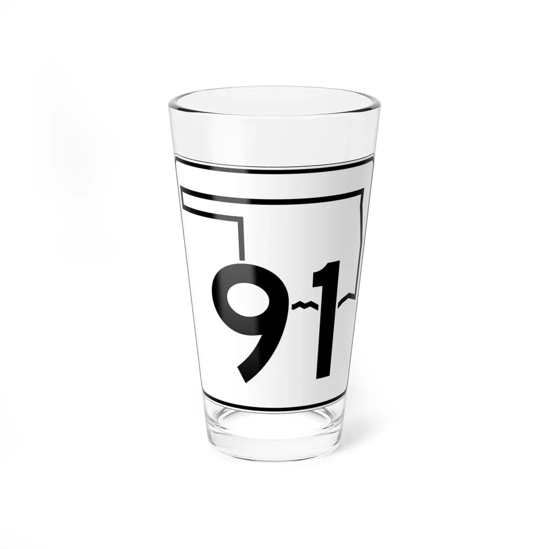 Oklahoma State Highway 91 (Oklahoma) (Road Sign) Pint Glass 16oz 16oz - Go Mug Yourself