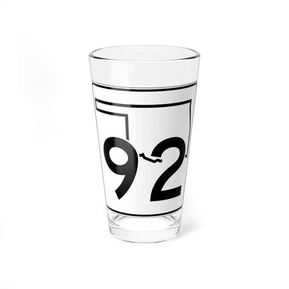 Oklahoma State Highway 92 (Oklahoma) (Road Sign) Pint Glass 16oz 16oz - Go Mug Yourself