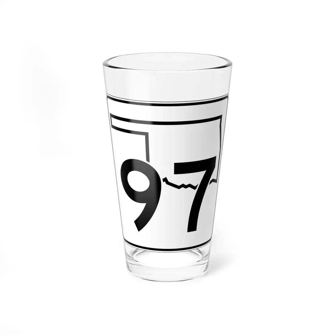 Oklahoma State Highway 97 (Oklahoma) (Road Sign) Pint Glass 16oz 16oz - Go Mug Yourself