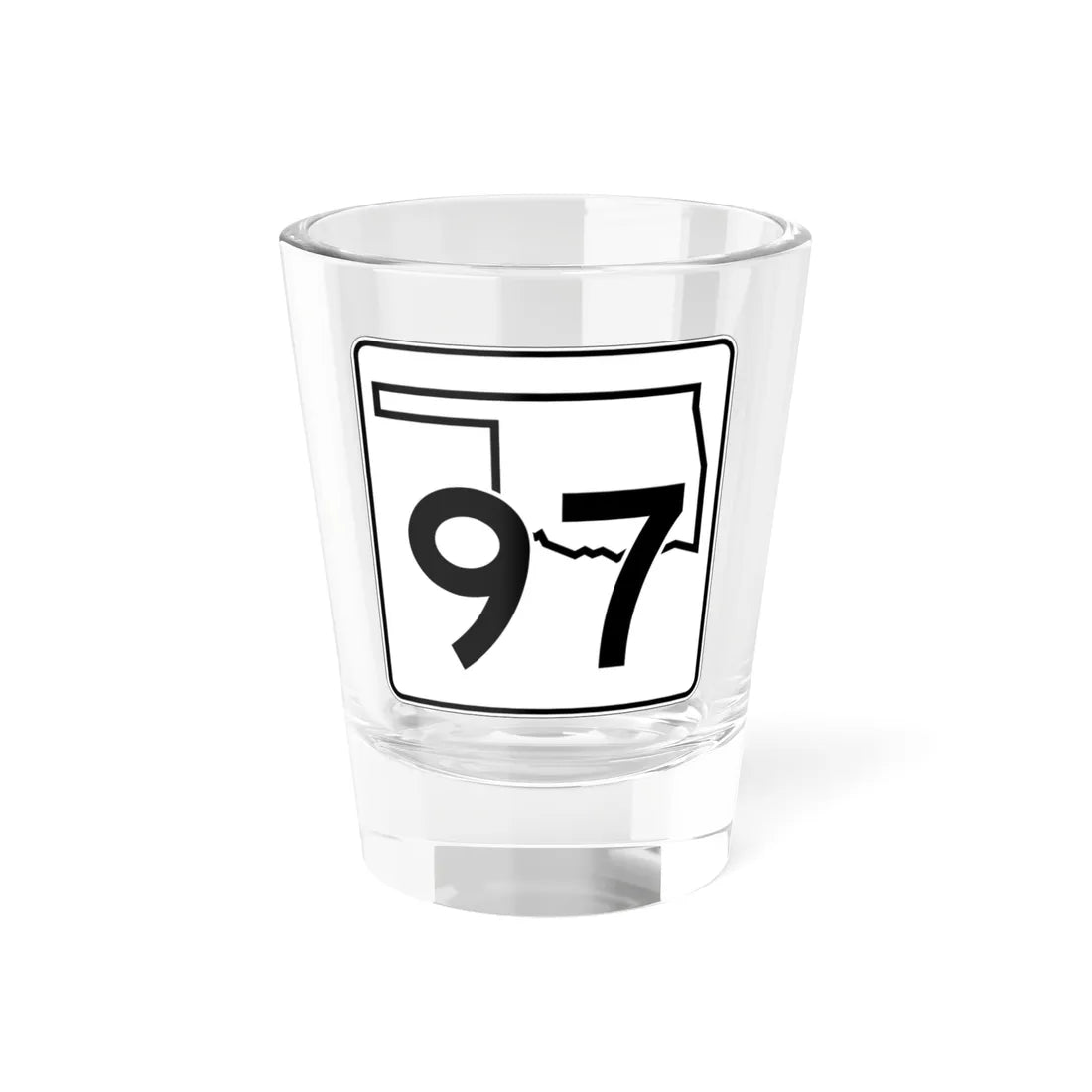 Oklahoma State Highway 97 (Oklahoma) (Road Sign) Shot Glass 1.5oz 1.5oz - Go Mug Yourself