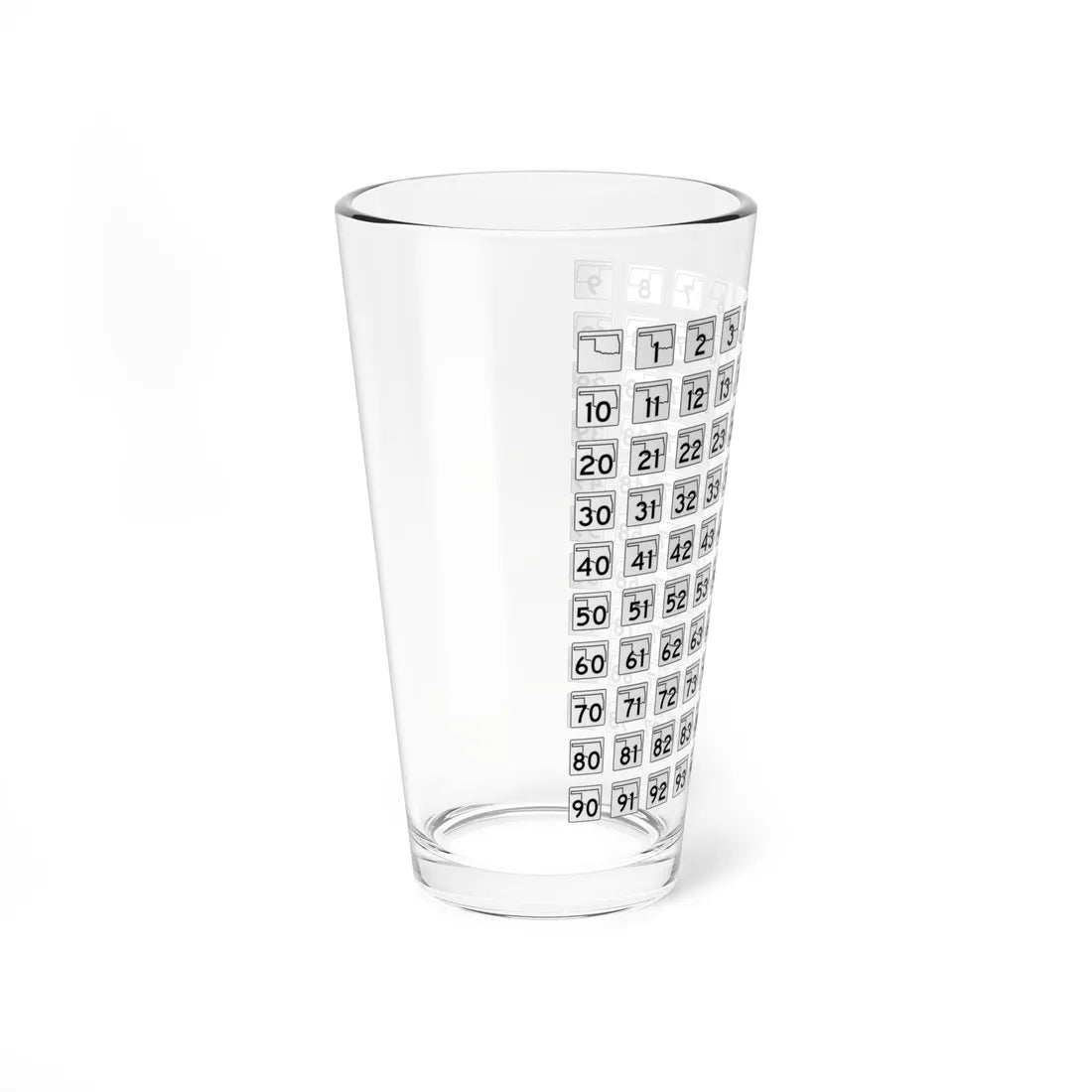 Oklahoma State Highway numbered road shields (Oklahoma) (Road Sign) Pint Glass 16oz - Go Mug Yourself