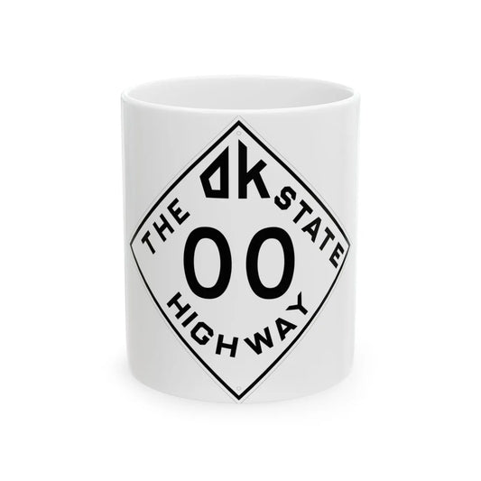 Oklahoma template 1948 (Oklahoma) (Road Sign) White Coffee Mug 11oz - Go Mug Yourself