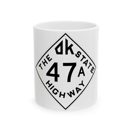 Oklahoma template 1948 spur (Oklahoma) (Road Sign) White Coffee Mug 11oz - Go Mug Yourself