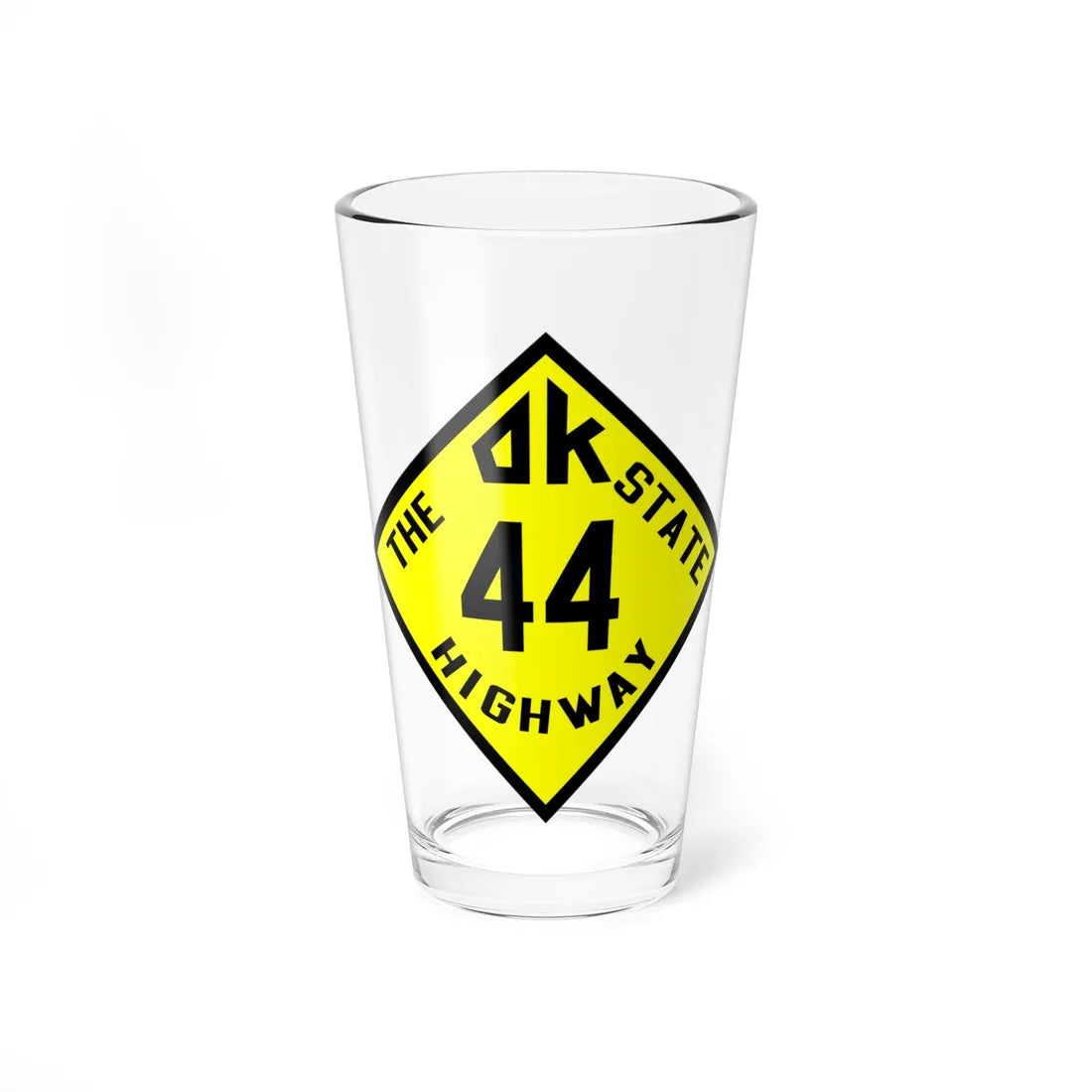 Oksh old1 44 (Oklahoma) (Road Sign) Pint Glass 16oz 16oz - Go Mug Yourself