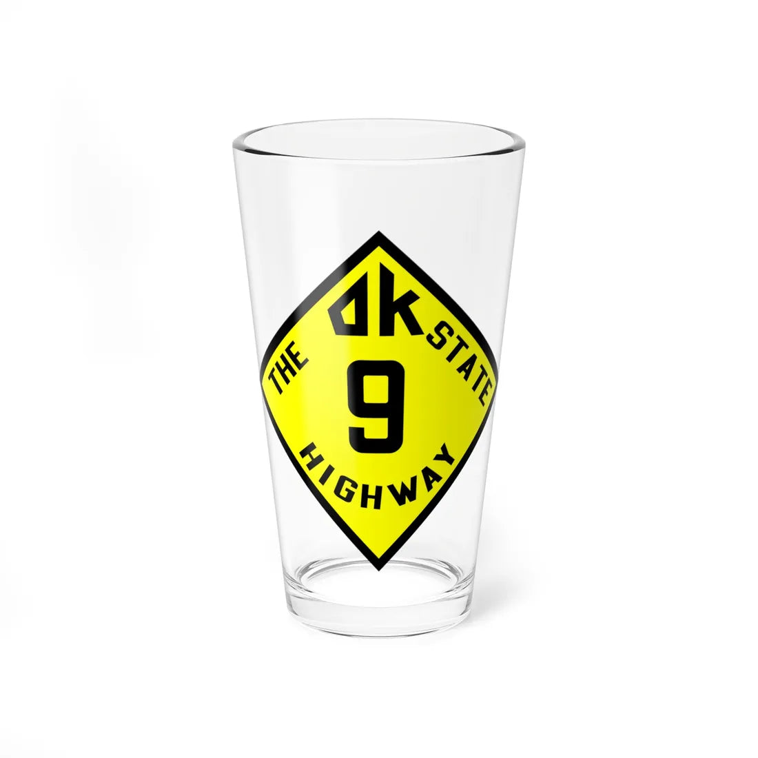 Oksh old1 9 (Oklahoma) (Road Sign) Pint Glass 16oz 16oz - Go Mug Yourself