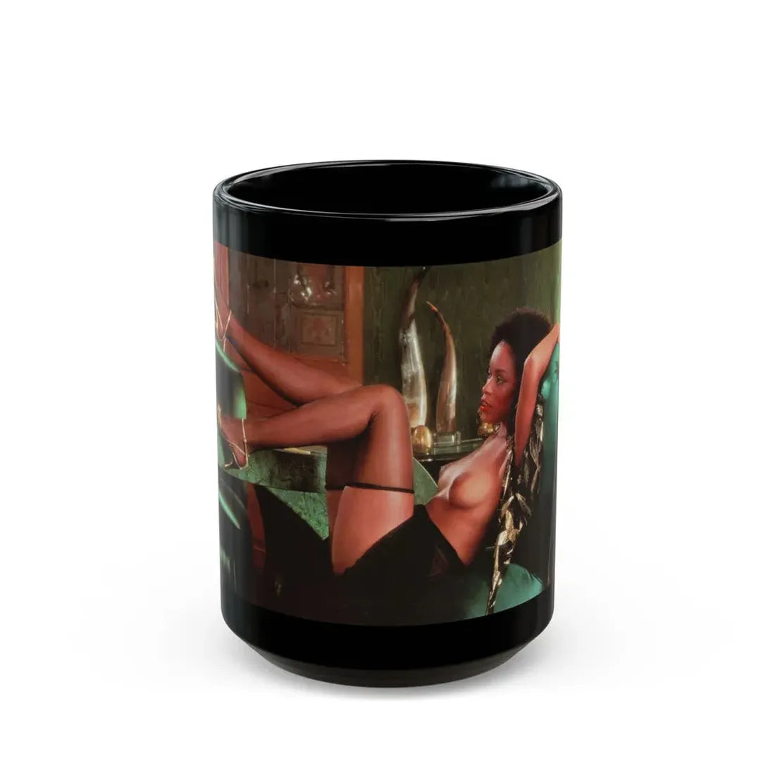Ola Ray #110 (Vintage Female Icon) Black Coffee Mug 15oz - Go Mug Yourself