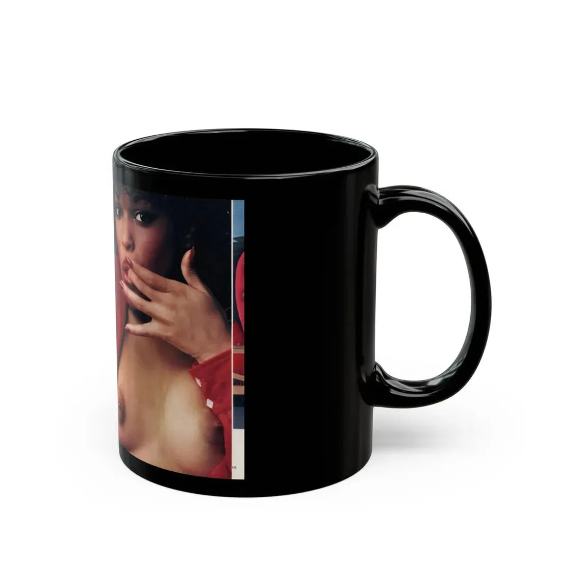Ola Ray #130 - [Pages 144-145] Ola Playboy Spread Pages 1 & 2 of 10+Centerfold from Playboy Mag. June '80 (Vintage Female Icon) Black Coffee Mug - Go Mug Yourself