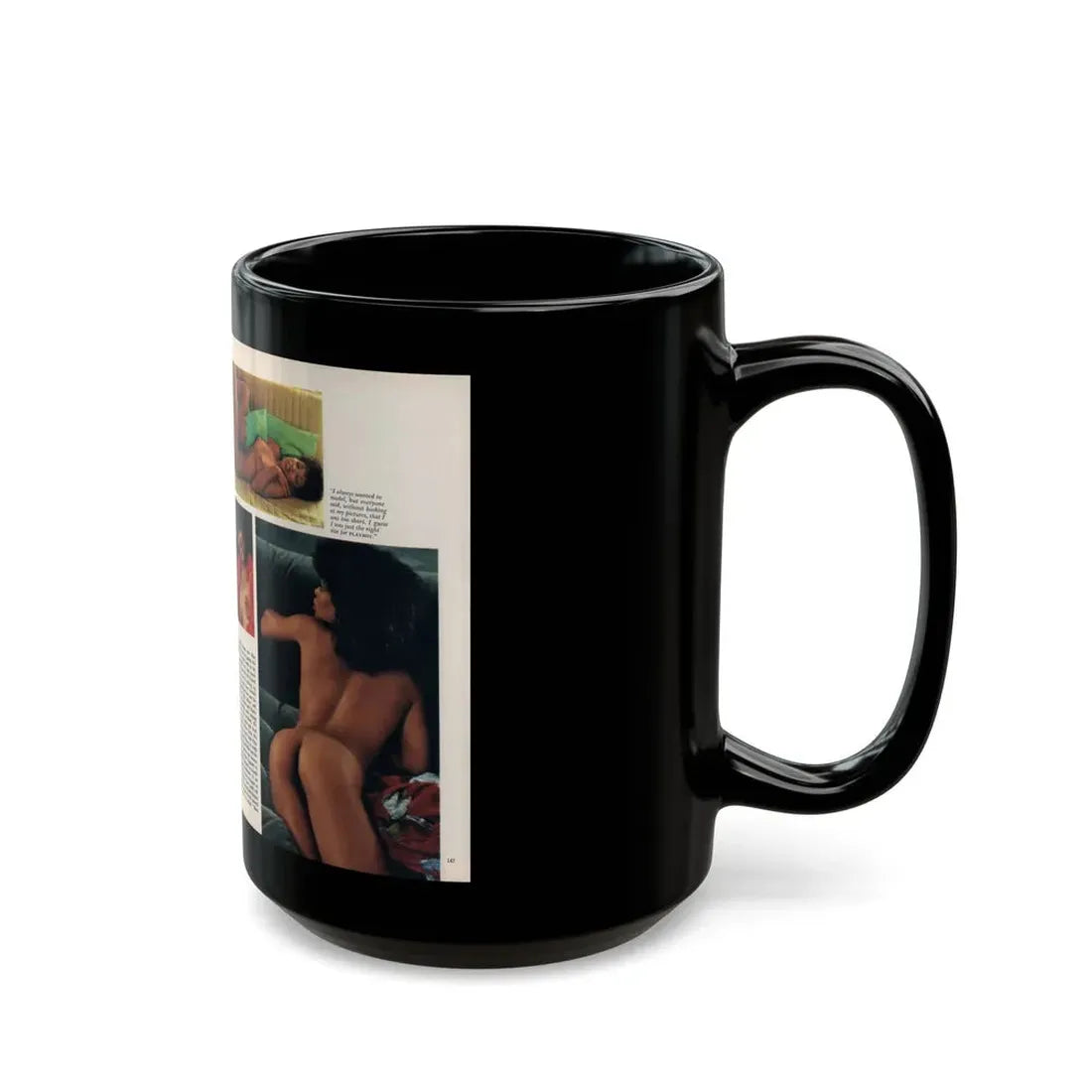 Ola Ray #131 - [Pages 146-147] Ola Playboy Spread Pages 3 & 4 of 10+Centerfold from Playboy Mag. June '80 (Vintage Female Icon) Black Coffee Mug - Go Mug Yourself