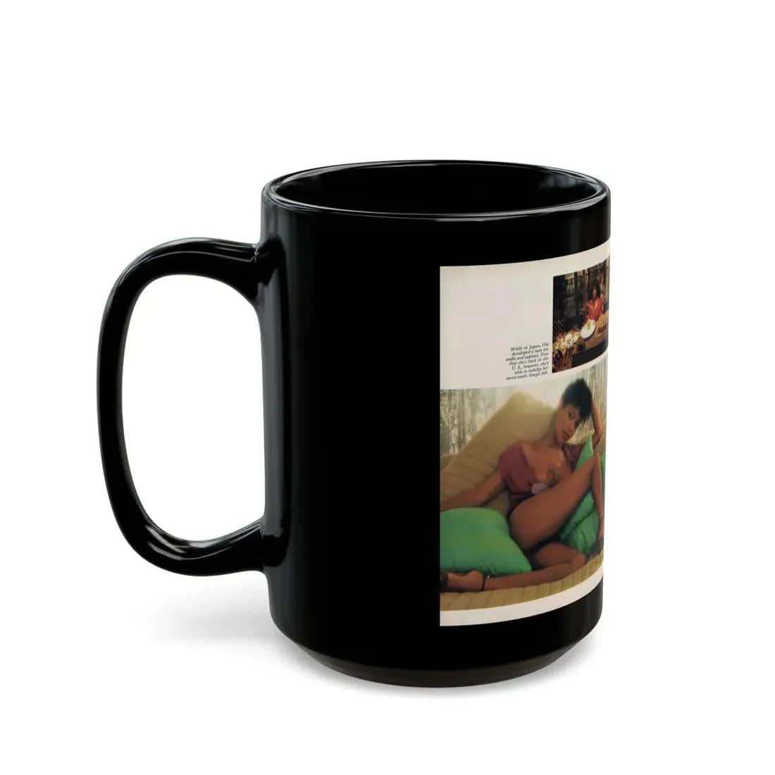 Ola Ray #131 - [Pages 146-147] Ola Playboy Spread Pages 3 & 4 of 10+Centerfold from Playboy Mag. June '80 (Vintage Female Icon) Black Coffee Mug - Go Mug Yourself
