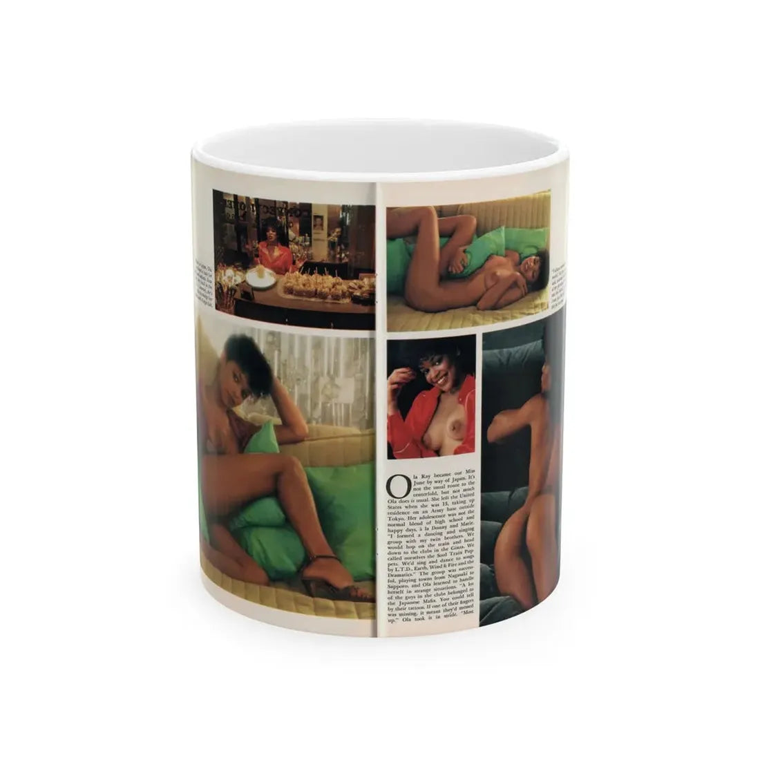 Ola Ray #131 - [Pages 146-147] Ola Playboy Spread Pages 3 & 4 of 10+Centerfold from Playboy Mag. June '80 (Vintage Female Icon) White Coffee Mug 11oz - Go Mug Yourself