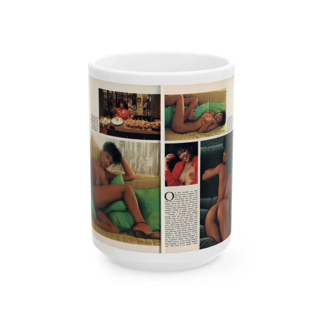 Ola Ray #131 - [Pages 146-147] Ola Playboy Spread Pages 3 & 4 of 10+Centerfold from Playboy Mag. June '80 (Vintage Female Icon) White Coffee Mug 15oz - Go Mug Yourself