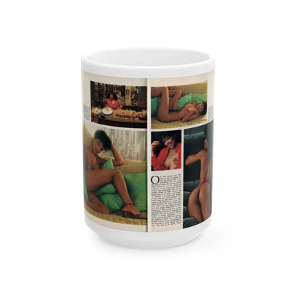 Ola Ray #131 - [Pages 146-147] Ola Playboy Spread Pages 3 & 4 of 10+Centerfold from Playboy Mag. June '80 (Vintage Female Icon) White Coffee Mug 15oz - Go Mug Yourself