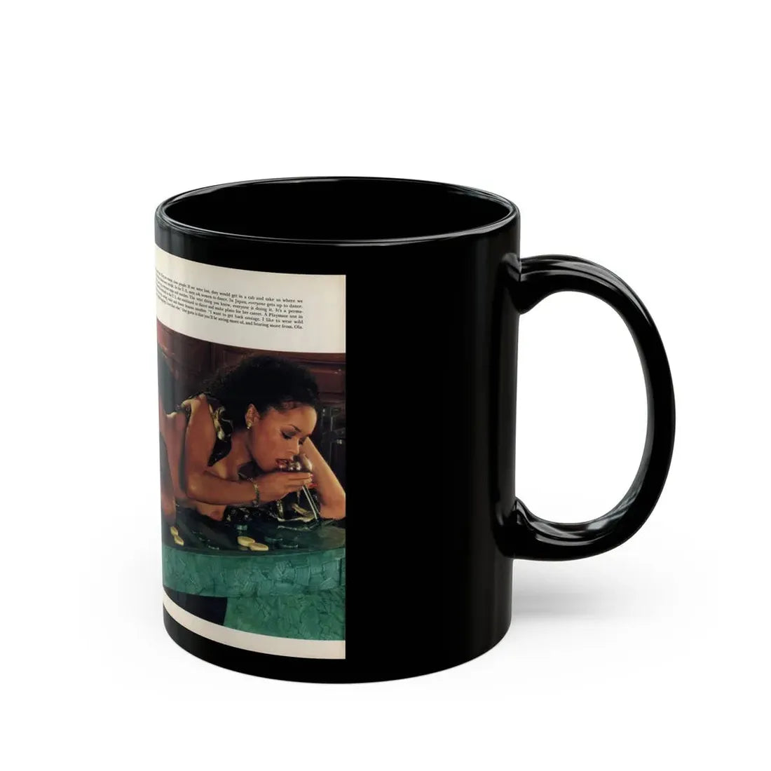 Ola Ray #132 - [Pages 148-149] Ola Playboy Spread Pages 5 & 6 of 10+Centerfold from Playboy Mag. June '80 (Vintage Female Icon) Black Coffee Mug - Go Mug Yourself