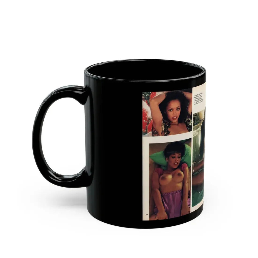 Ola Ray #132 - [Pages 148-149] Ola Playboy Spread Pages 5 & 6 of 10+Centerfold from Playboy Mag. June '80 (Vintage Female Icon) Black Coffee Mug - Go Mug Yourself