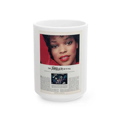 Ola Ray #134 - [Pages 87] Ola Playboy Spread Pages 1 of 5 from Playboy Mag. May '84 (Vintage Female Icon) White Coffee Mug 15oz - Go Mug Yourself