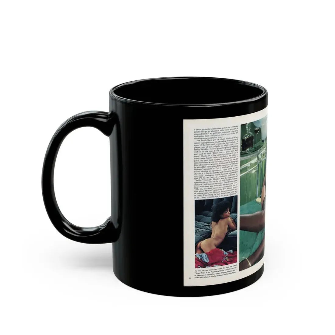 Ola Ray #135 - [Pages 88 & 89] Ola Playboy Spread Pages 2 & 3 of 5 from Playboy Mag. May '84 (Vintage Female Icon) Black Coffee Mug - Go Mug Yourself