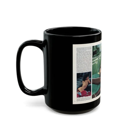 Ola Ray #135 - [Pages 88 & 89] Ola Playboy Spread Pages 2 & 3 of 5 from Playboy Mag. May '84 (Vintage Female Icon) Black Coffee Mug - Go Mug Yourself