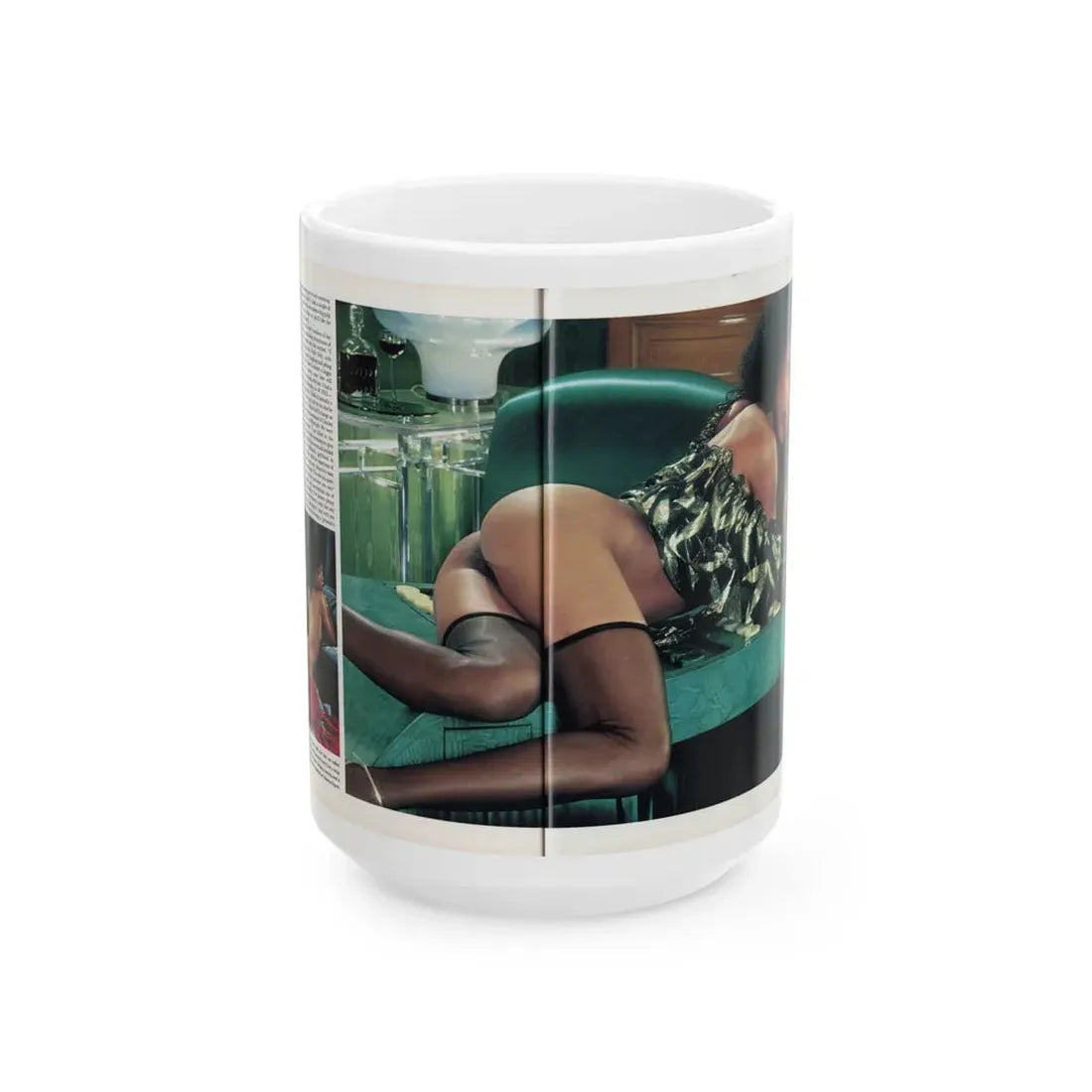 Ola Ray #135 - [Pages 88 & 89] Ola Playboy Spread Pages 2 & 3 of 5 from Playboy Mag. May '84 (Vintage Female Icon) White Coffee Mug 15oz - Go Mug Yourself