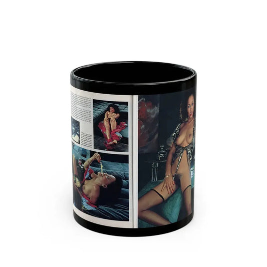 Ola Ray #136 - [Pages 90 & 91] Ola Playboy Spread Pages 4 & 5 of 5 from Playboy Mag. May '84 (Vintage Female Icon) Black Coffee Mug 11oz - Go Mug Yourself