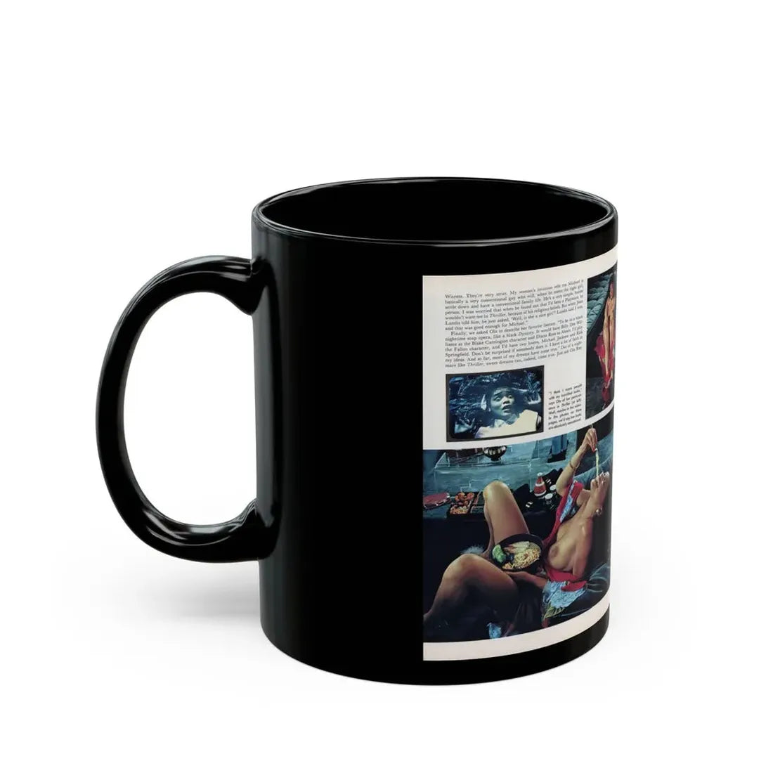 Ola Ray #136 - [Pages 90 & 91] Ola Playboy Spread Pages 4 & 5 of 5 from Playboy Mag. May '84 (Vintage Female Icon) Black Coffee Mug - Go Mug Yourself